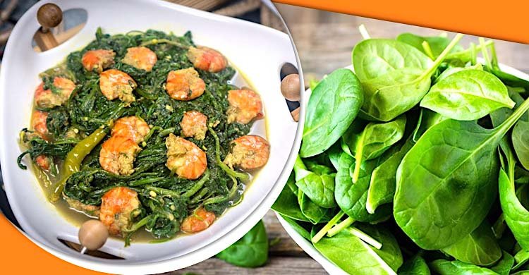 পালং শাক দিয়ে চিংড়ি